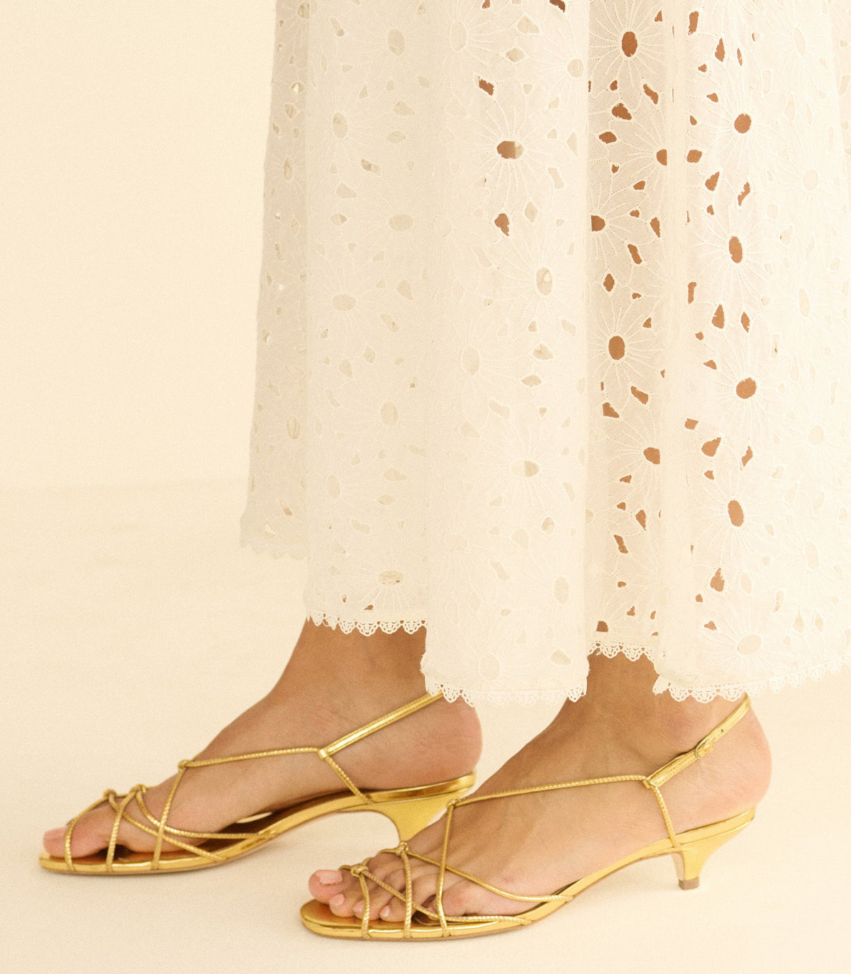 Comporta Sandal in Brass Foil Leather - view 3