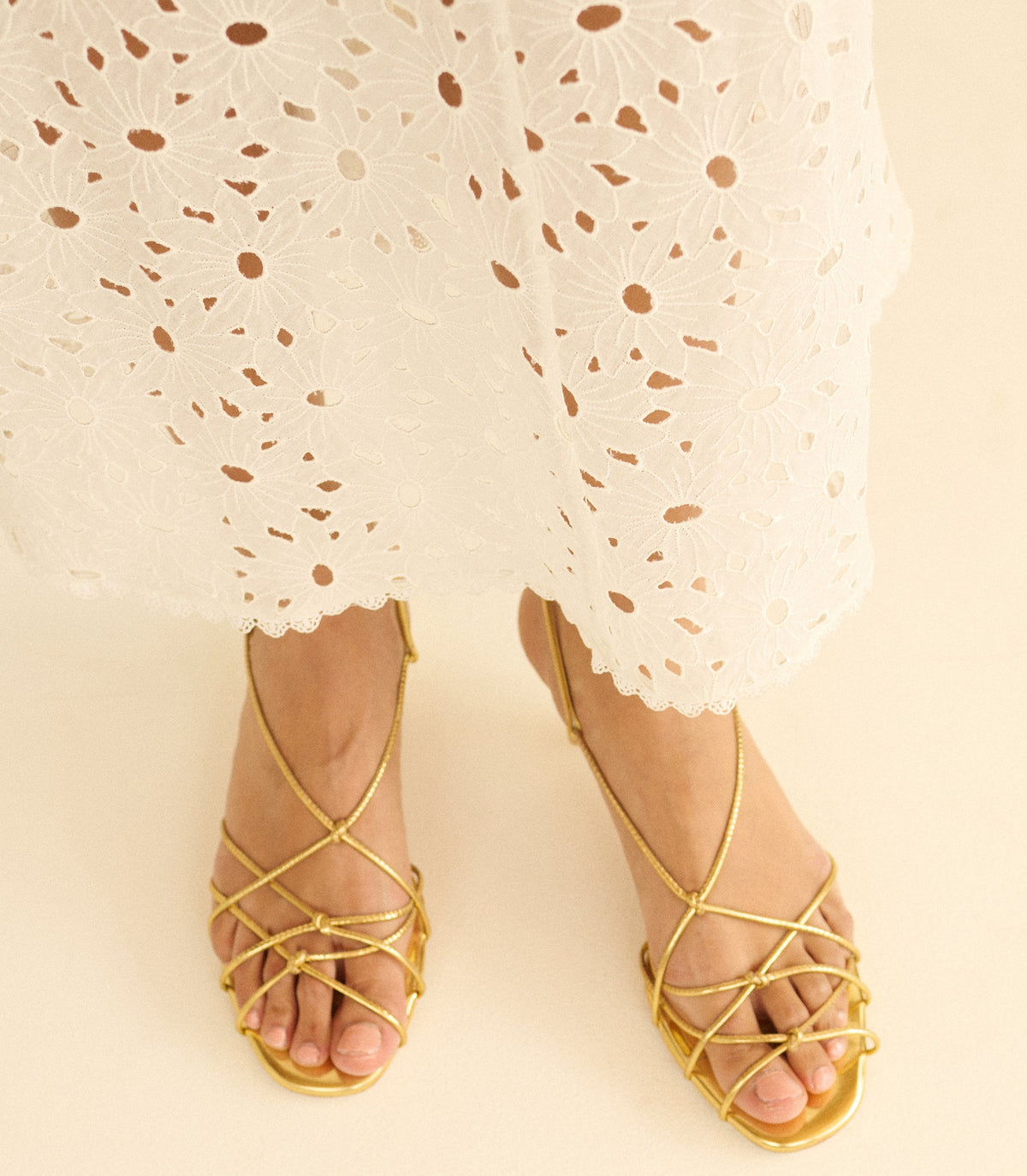 Comporta Sandal in Brass Foil Leather - view 2