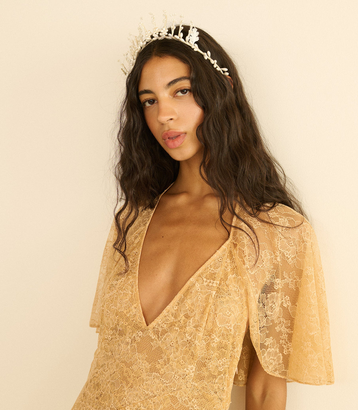 Faye Tiara in Antique Pearl - view 3