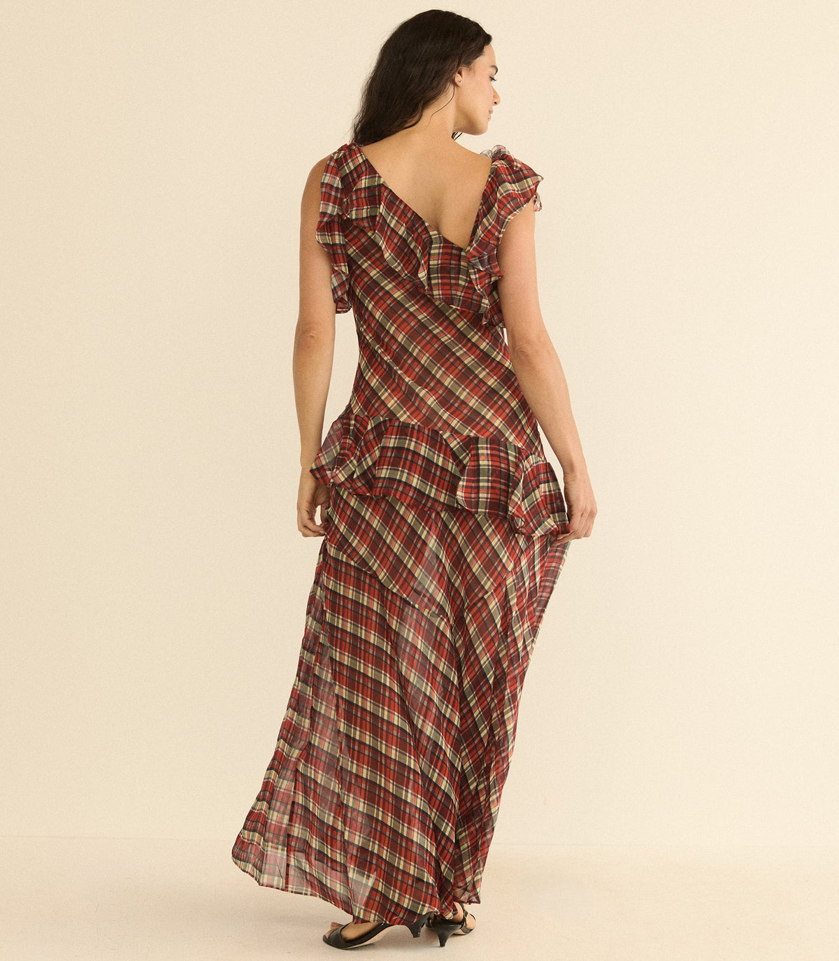 Fernanda Dress in Rosemere Plaid - view 8