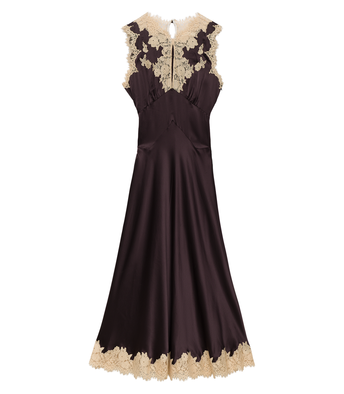 Julitta Dress in Equestrian Brown with Cream Lace - view 6