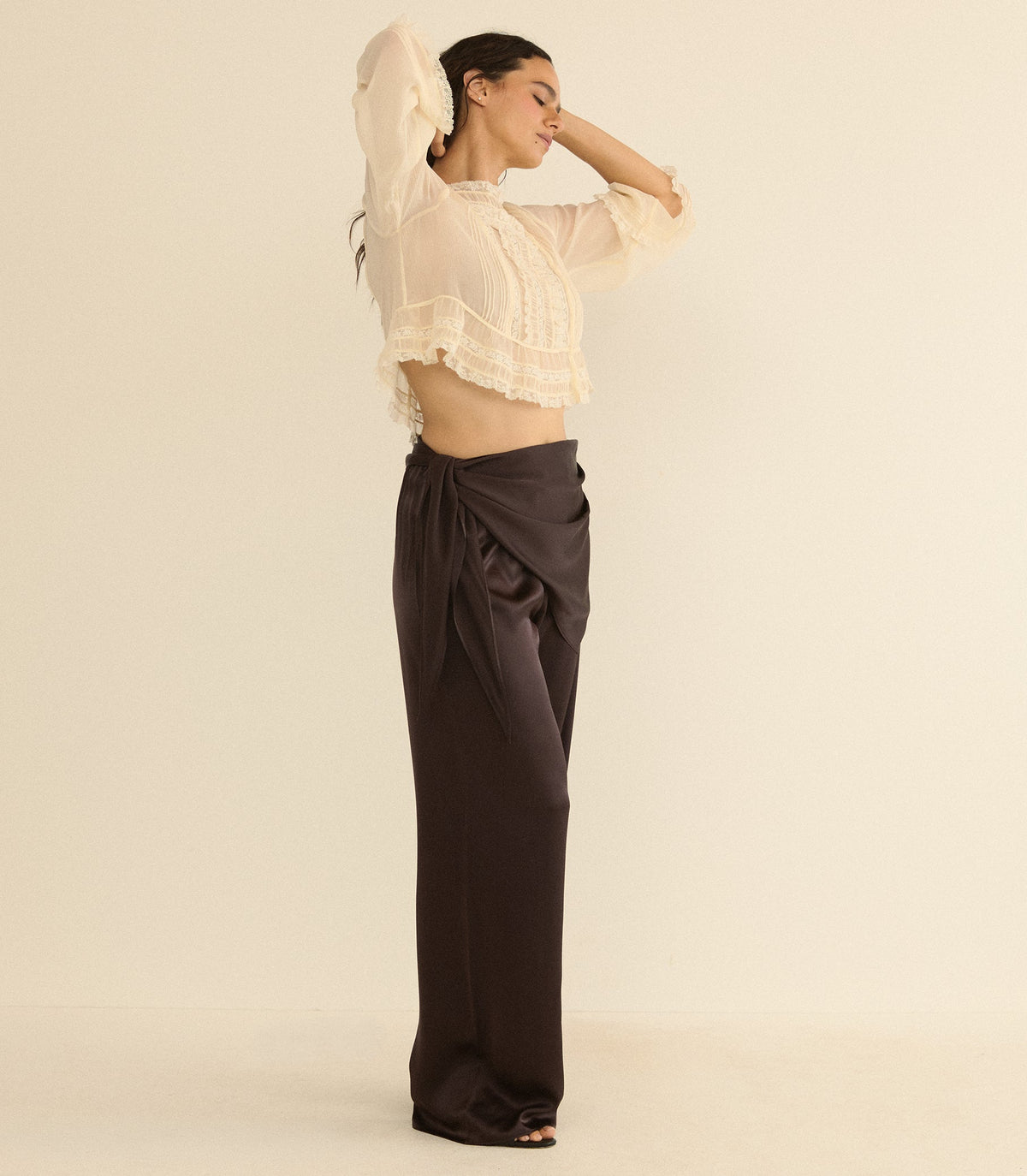 Lavona Scarf Pant in Equestrian Brown - view 7