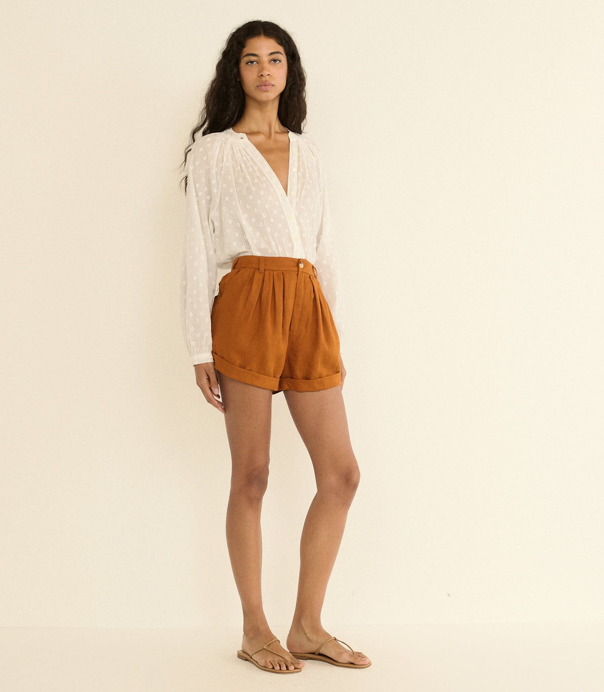 Paige Linen Short in Sedona Clay - view 2