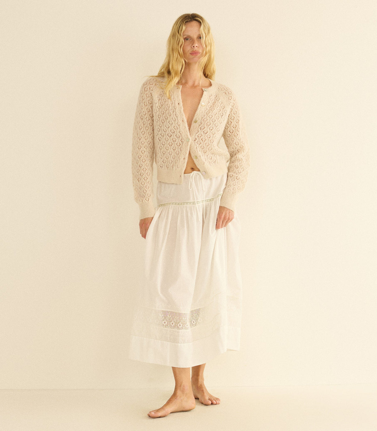 Petra Pointelle Cardigan in Heather Dogwood - view 2