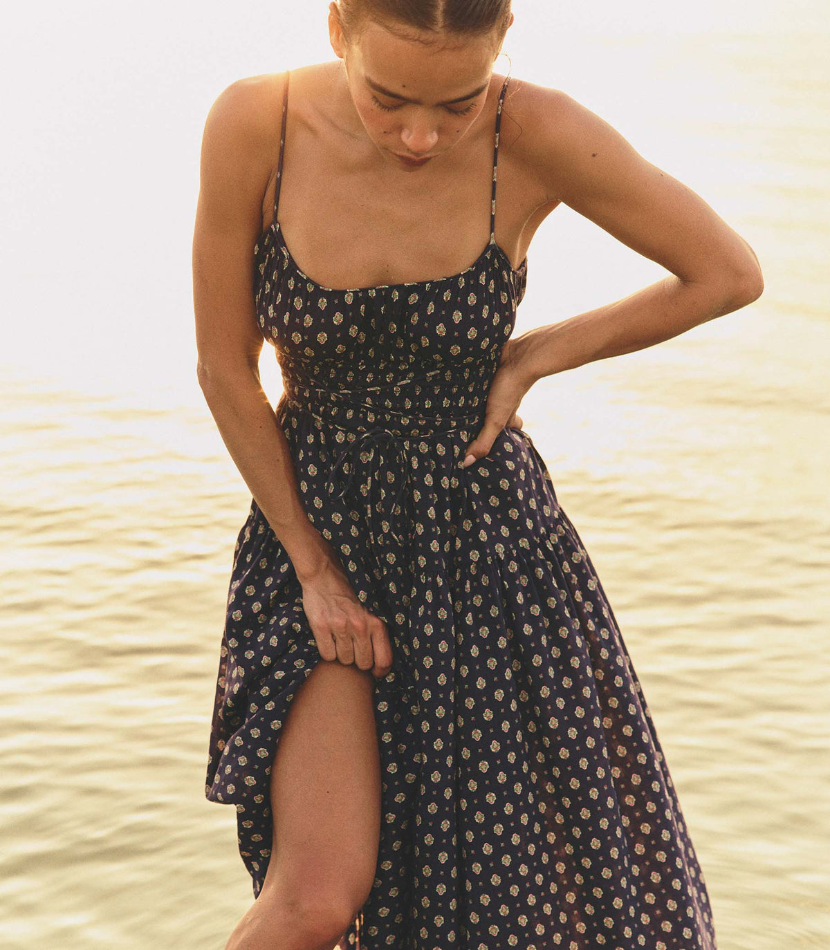 Safia Dress in Navy Cadiz Foulard - view 5