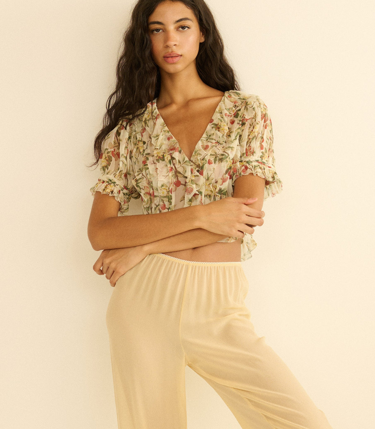 Salona Top in Cerise et Fleur - view 1