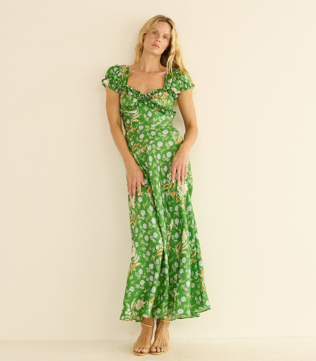Valerine Dress in Emerald Hollyhock Hills - view 4