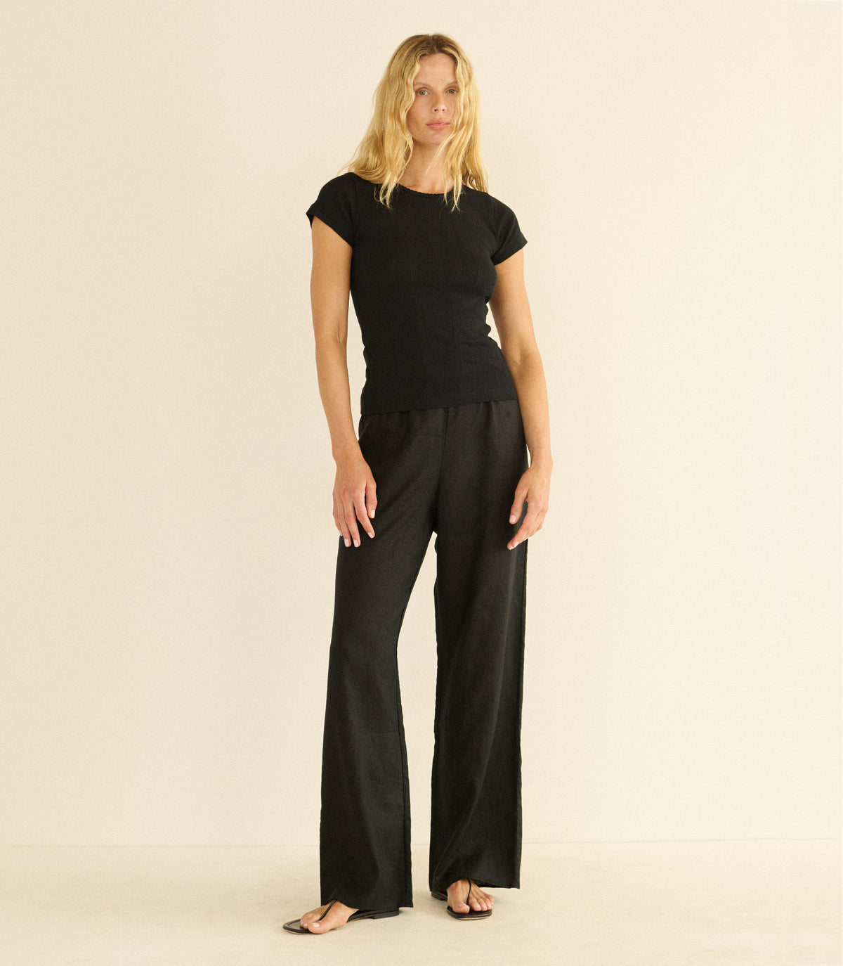 Vivi Tee in Black Quelle Jolie Pointelle - view 1