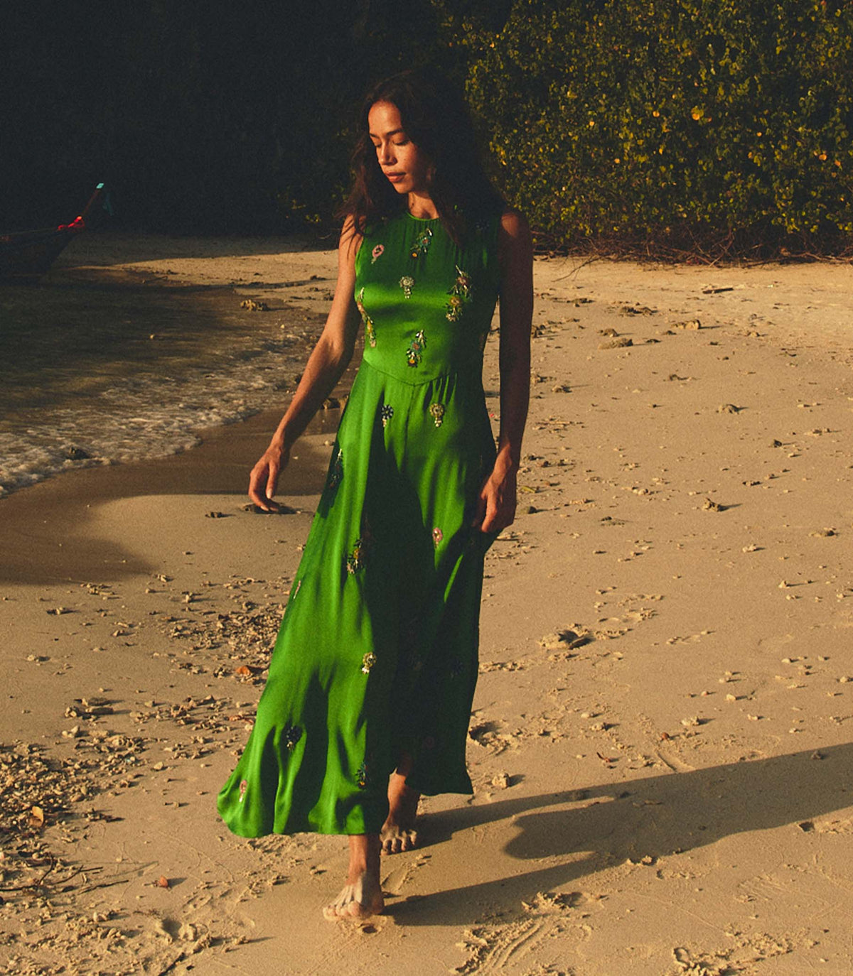 Amari Dress in Emerald - view 3