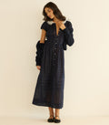 Navy Flock Dot