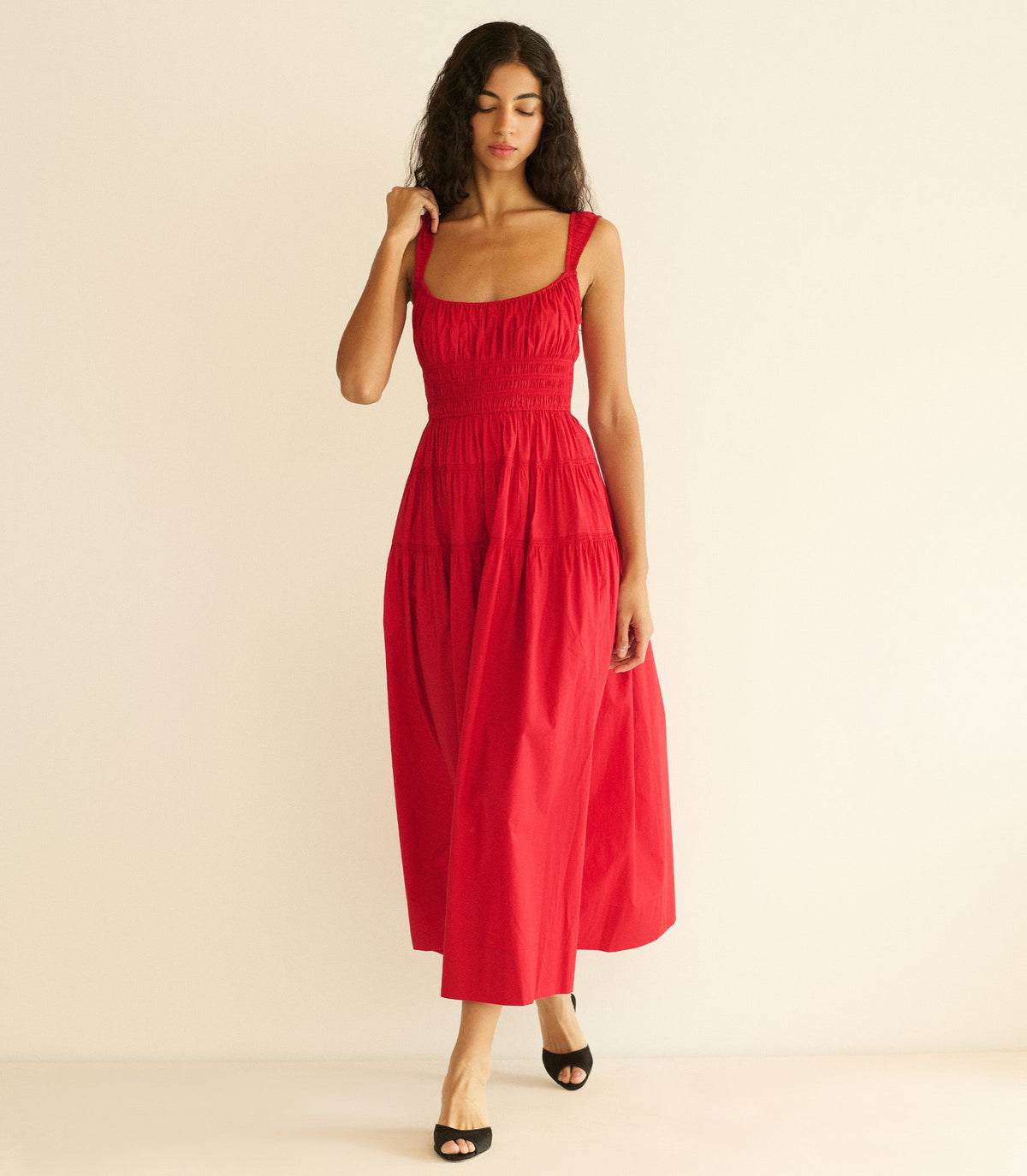 Clover Dress in Deep Tomato - view 1