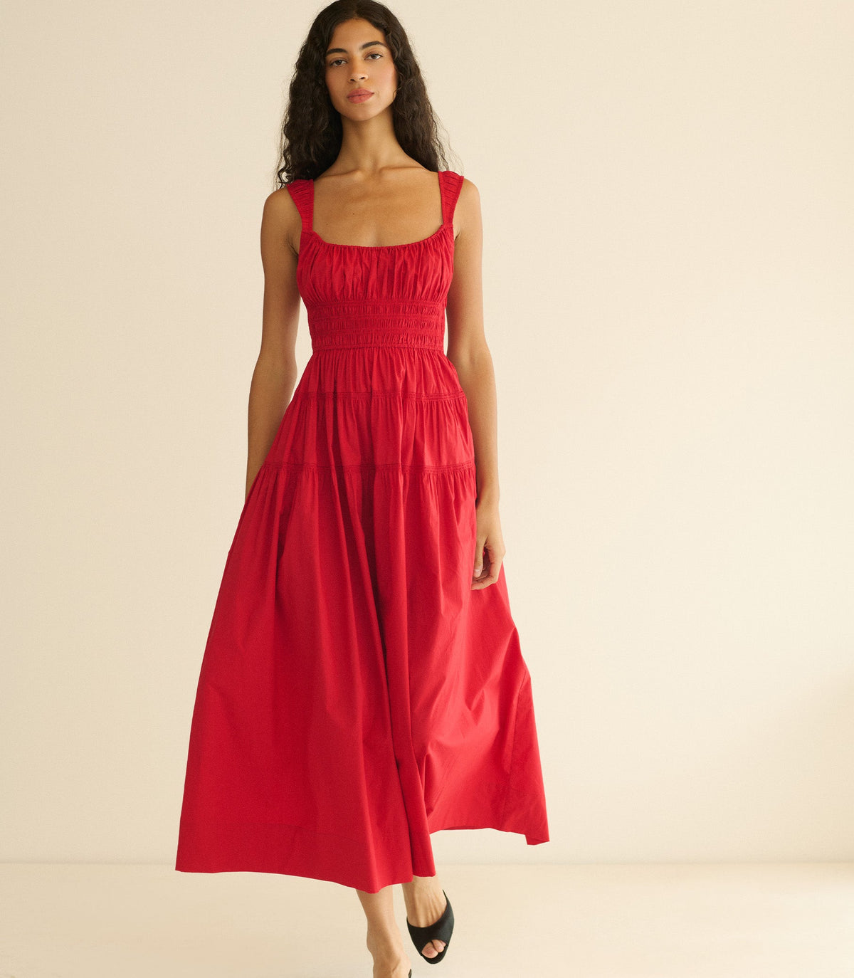 Clover Dress in Deep Tomato - view 2