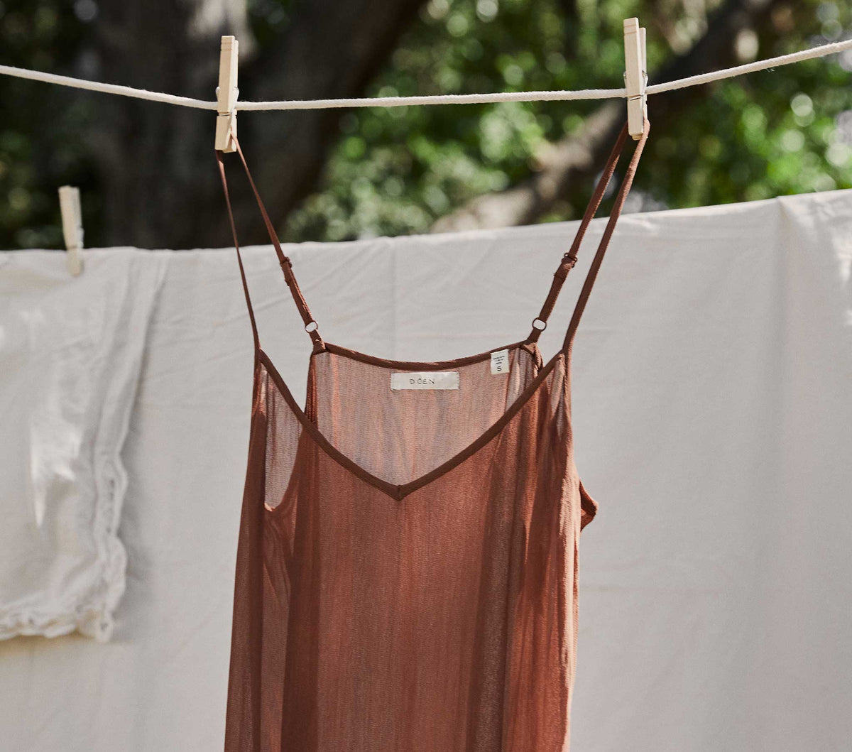 Short Deep V-Neck Slip in Carob - view 2