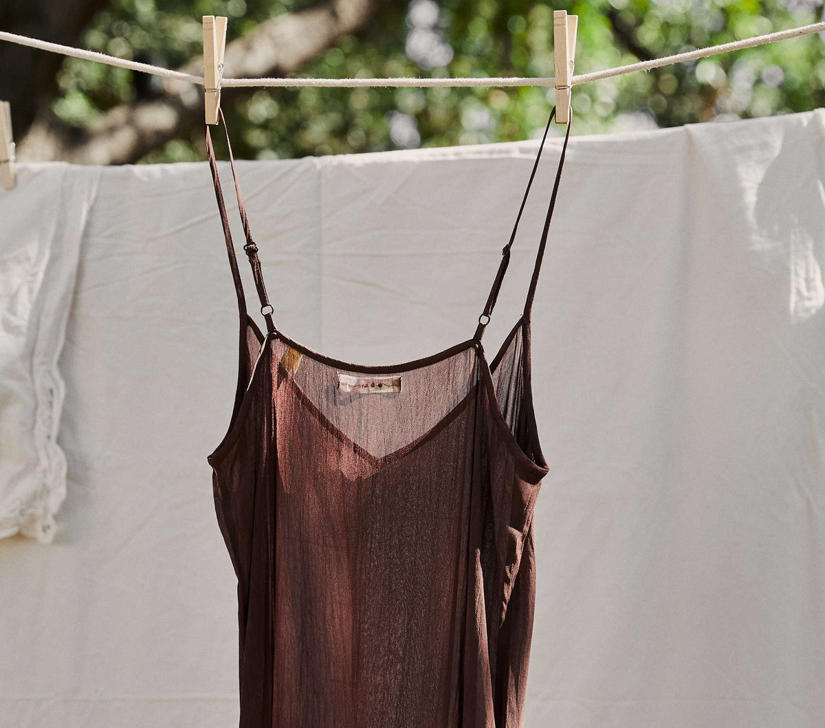 Long Deep V-Neck Slip in Umber - view 5