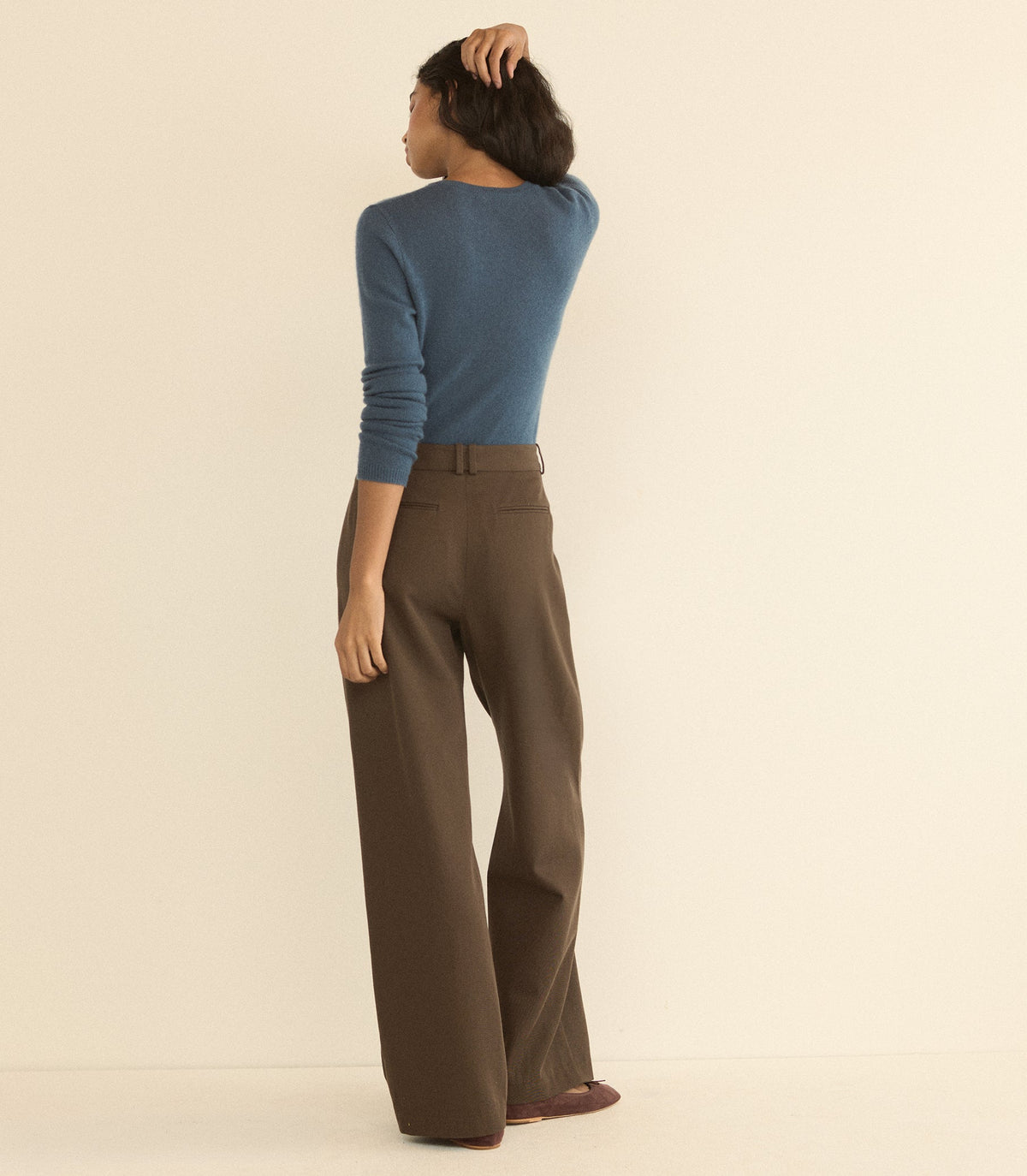 Heath Cashmere Henley in Blue Stone - view 6