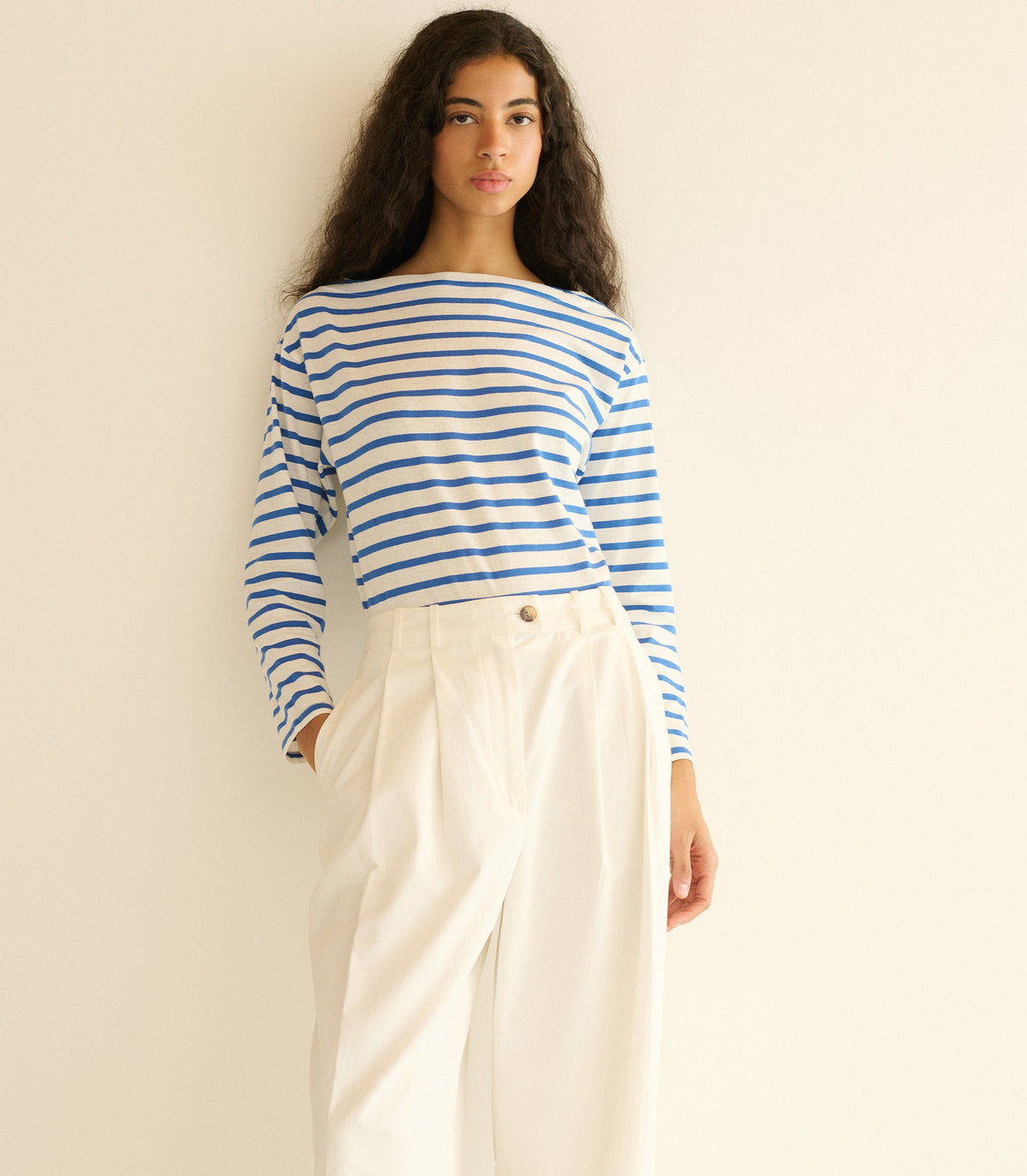 Irene Tee in Bleu Breton Stripe - view 1