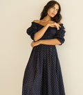 Navy Flock Dot