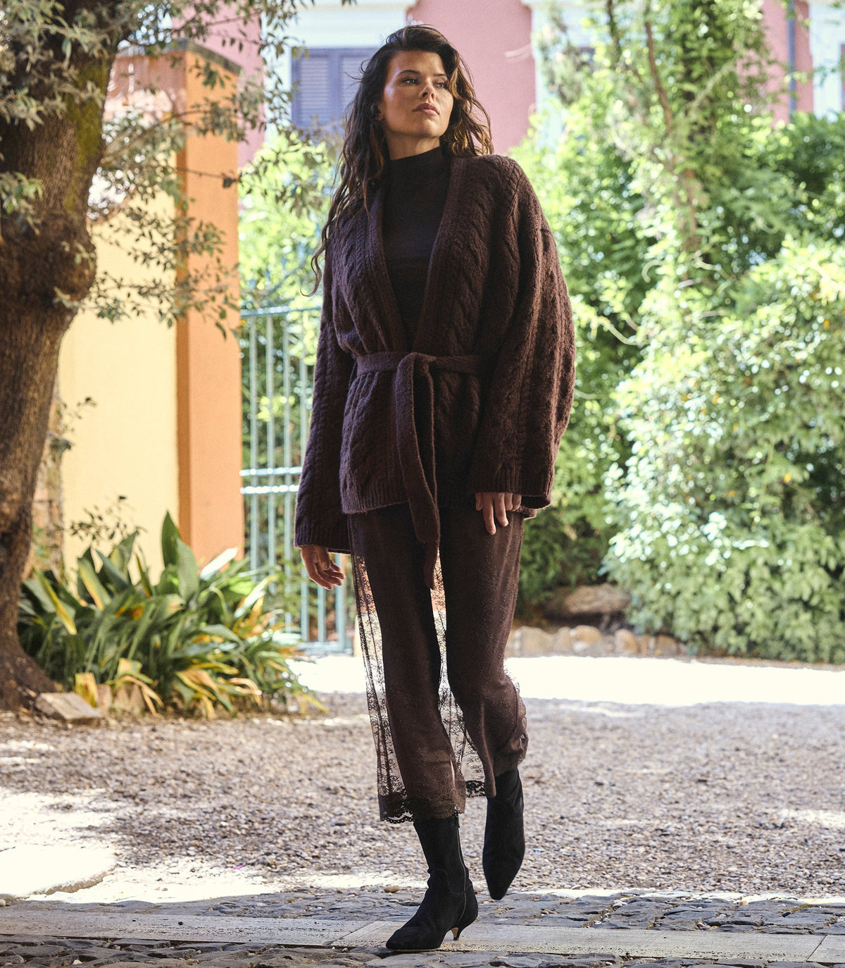 Loni Lace Skirt Set in Equestrian Brown - view 11
