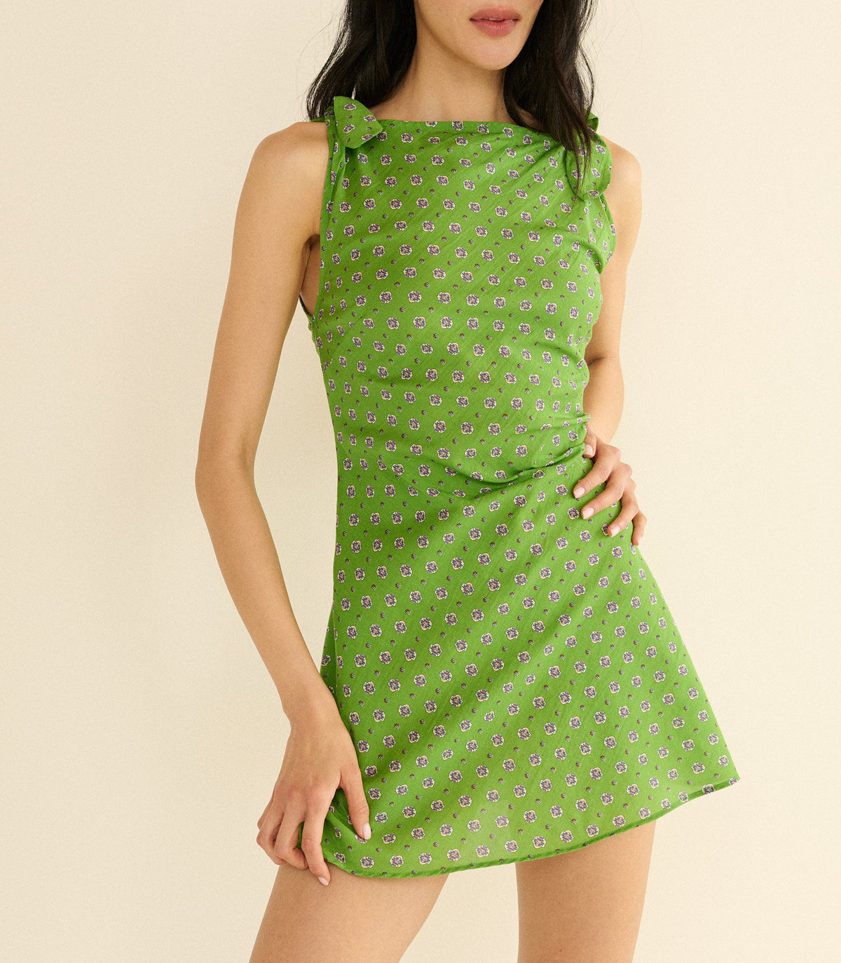 Maltina Dress in Vert Cadiz Foulard - view 2