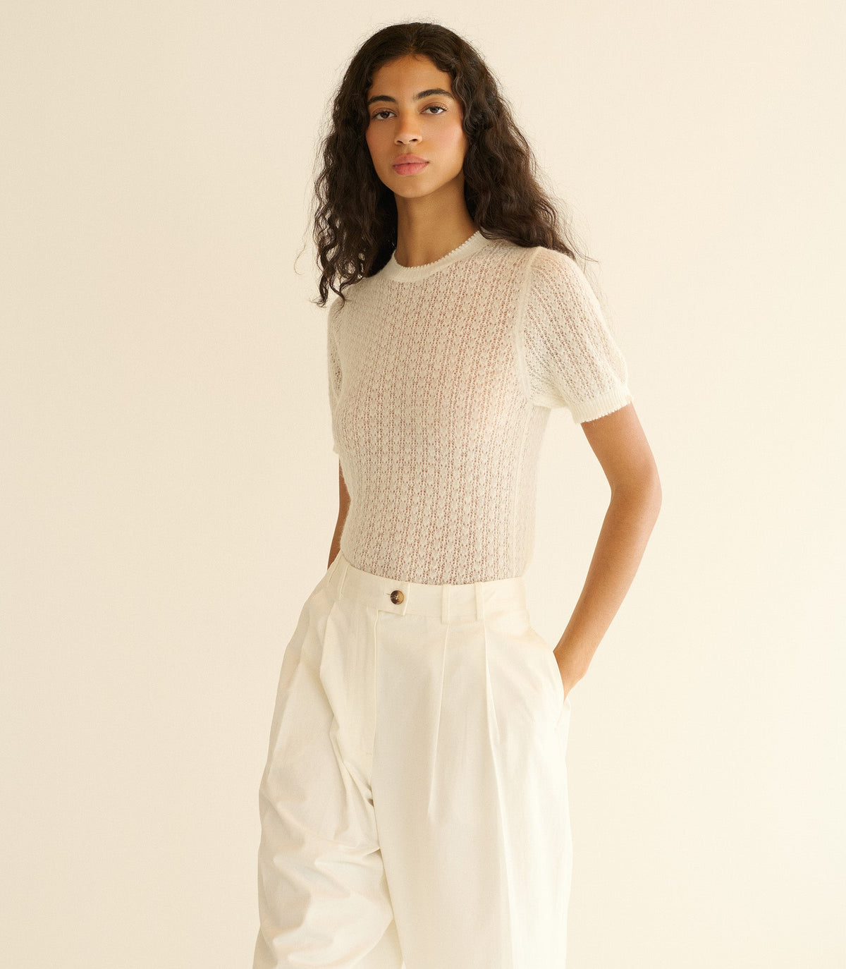 Monica Sweater in Ivory - view 1