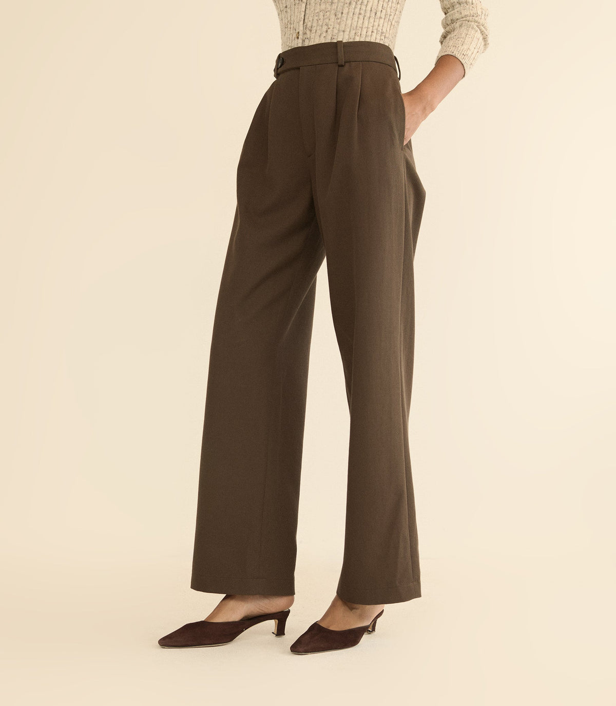 Pica Mule in Equestrian Brown Suede - view 3