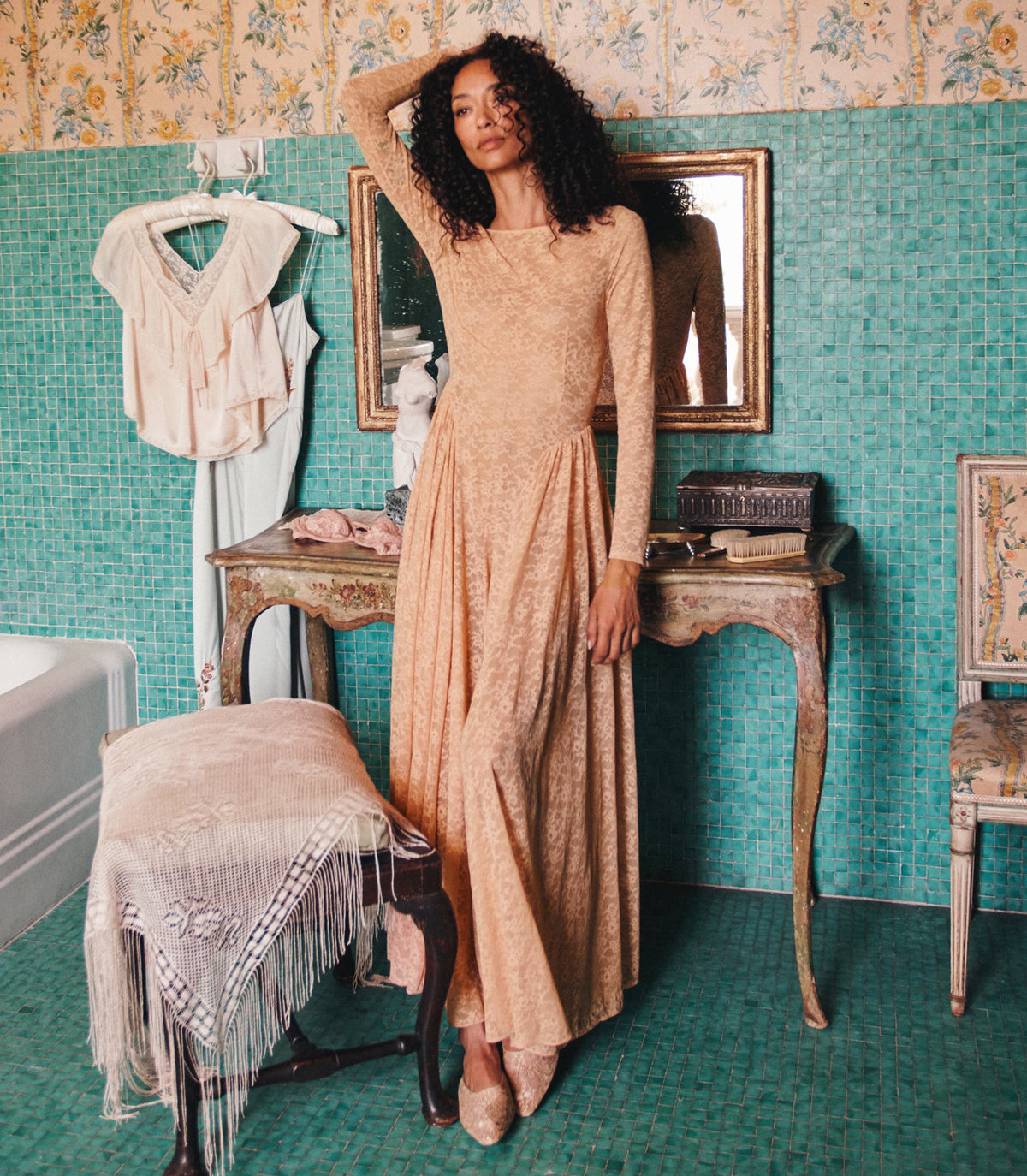 Wilhelmine Dress in Toasted Almond - view 2