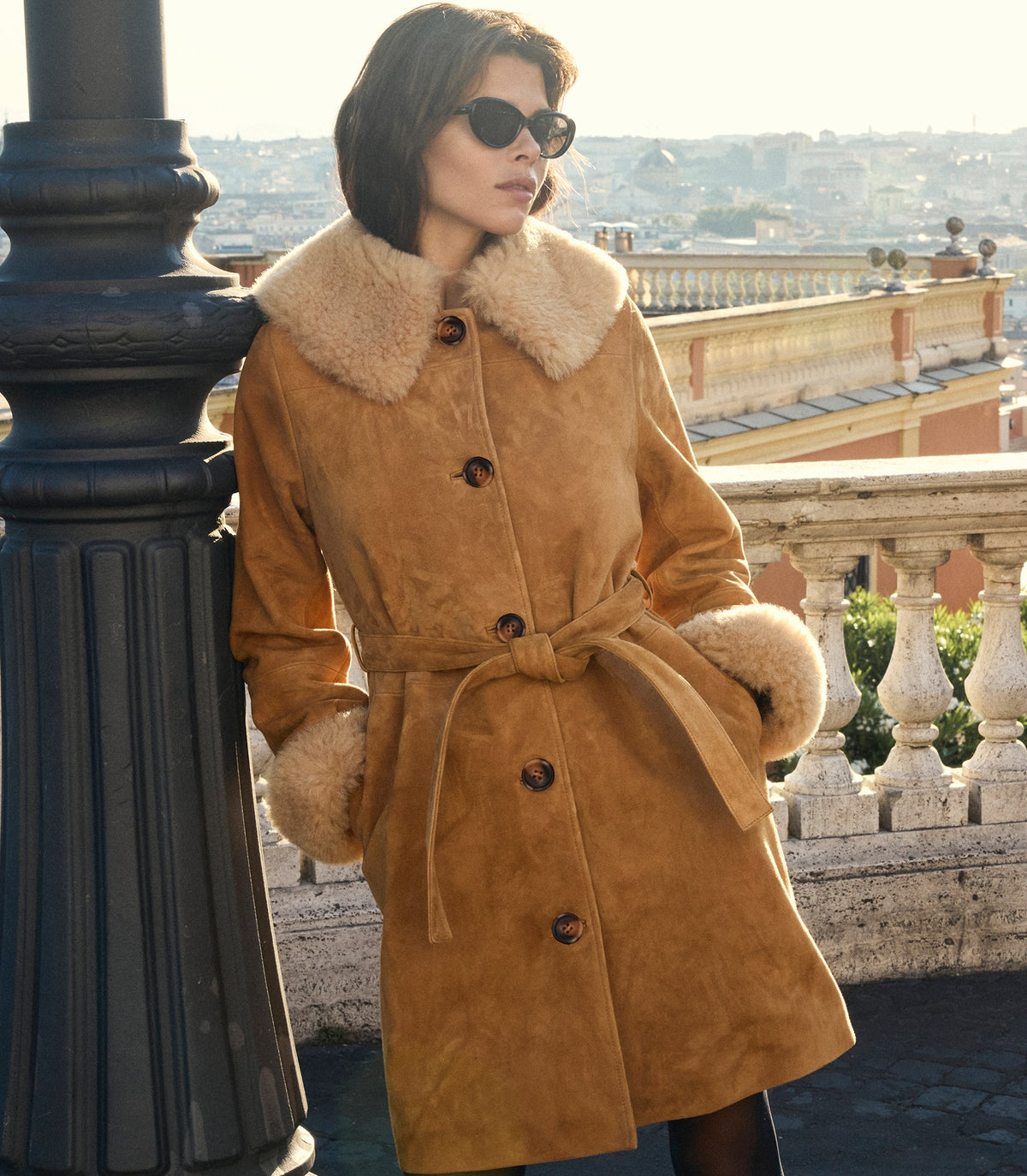 Yenza Suede Coat in Wild Chicory - view 4